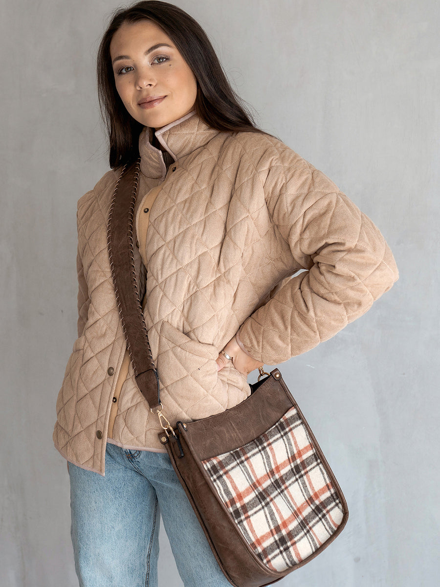 Chloe Vegan Plaid Crossbody - Jen & Co. vegan handbag