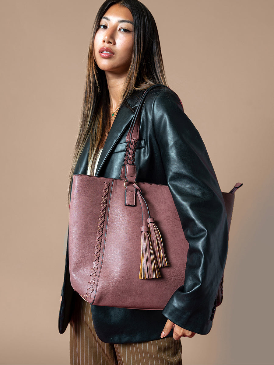 Lisa Vegan Structured Tote - Jen & Co. vegan handbag