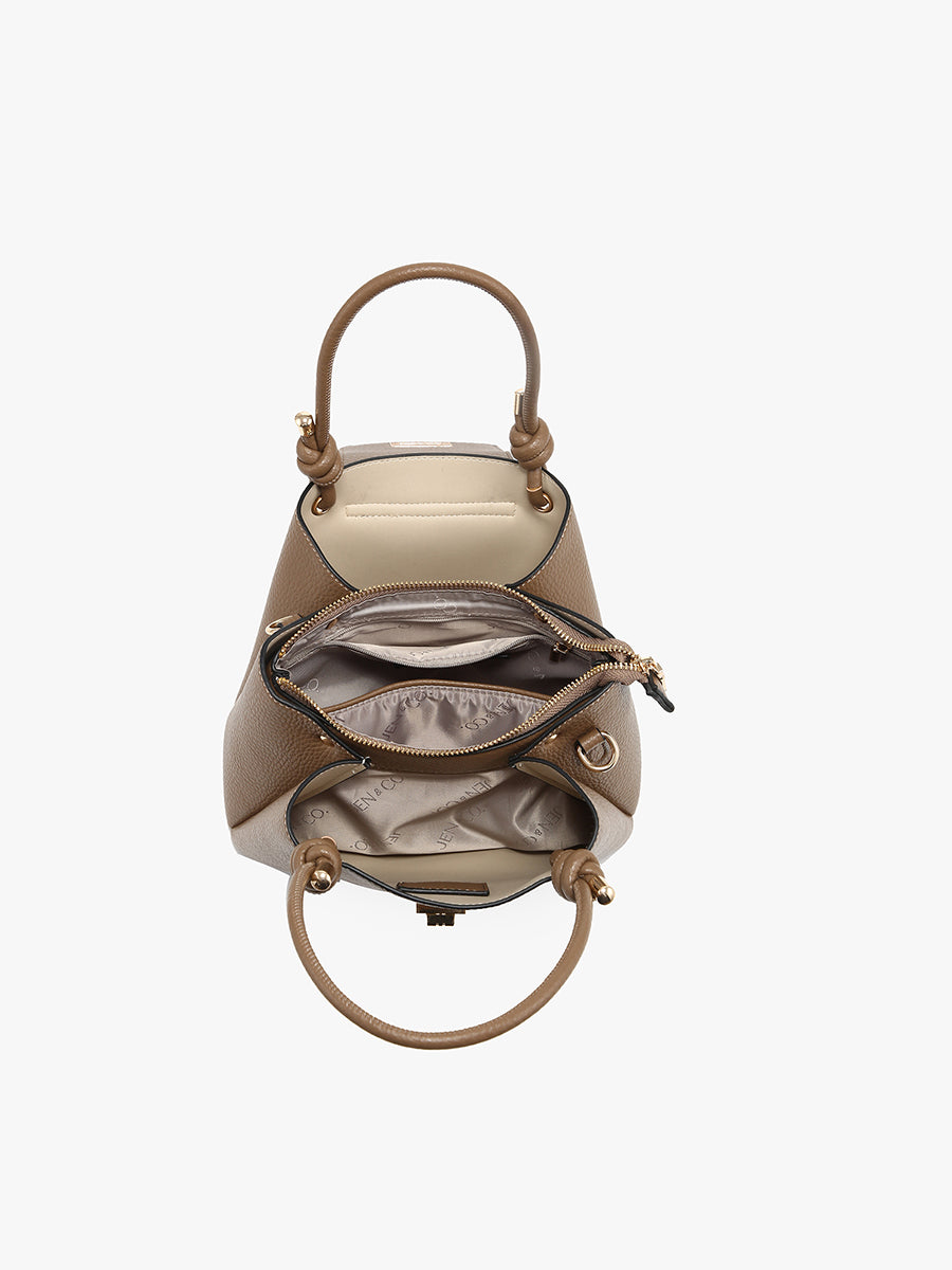 Zoey Vegan Triple Compartment Satchel - Jen & Co. vegan handbag