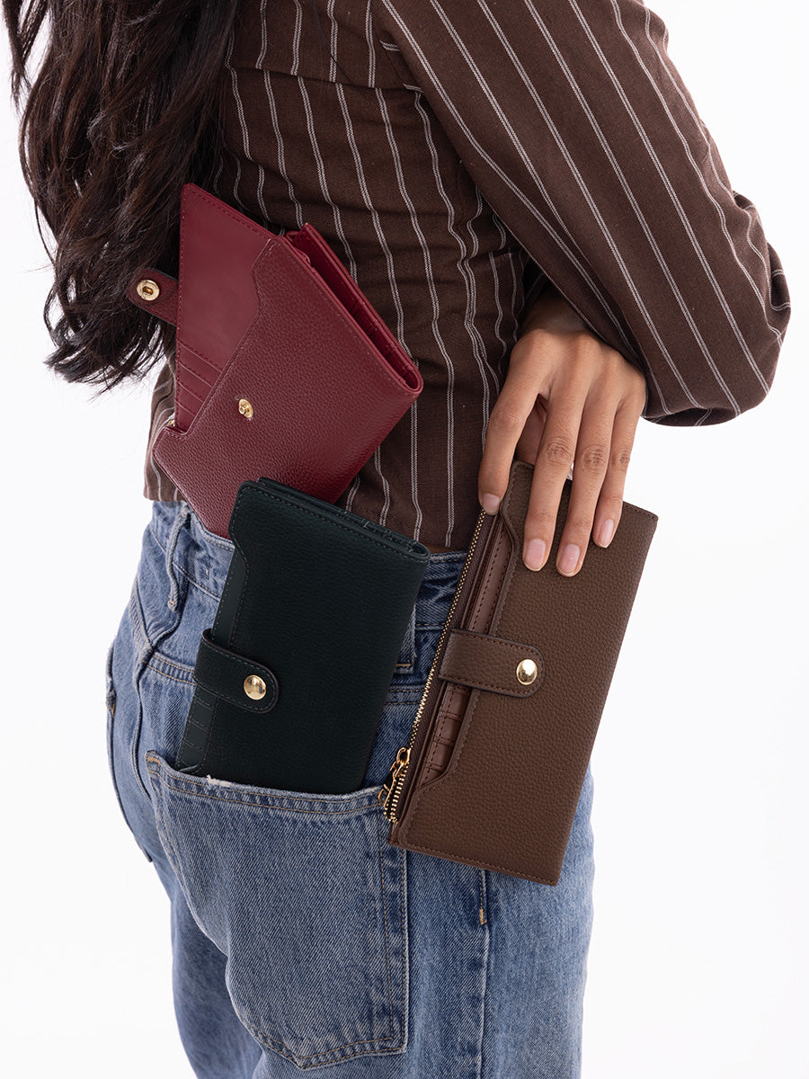 Violet Vegan RFID Fold-Out Wallet