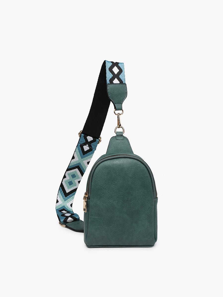 Ellen Vegan Guitar Strap Sling Bag - Jen & Co. vegan handbag