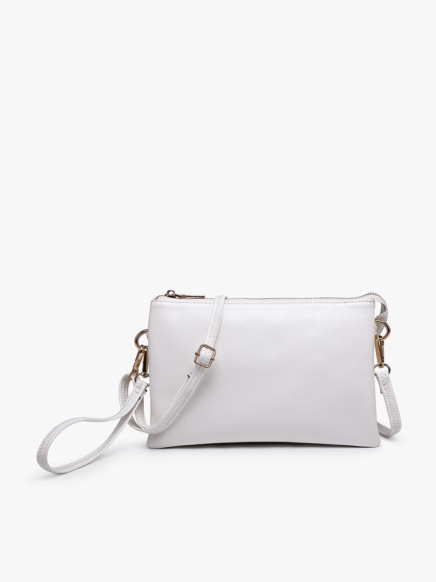 Izzy Vegan Crinkle Gloss Crossbody White - Jen & Co. vegan handbag