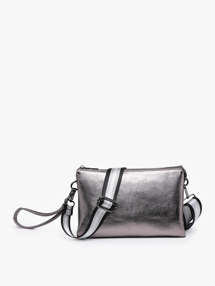 Izzy Vegan Crossbody Gunmetal - Jen & Co. vegan handbag