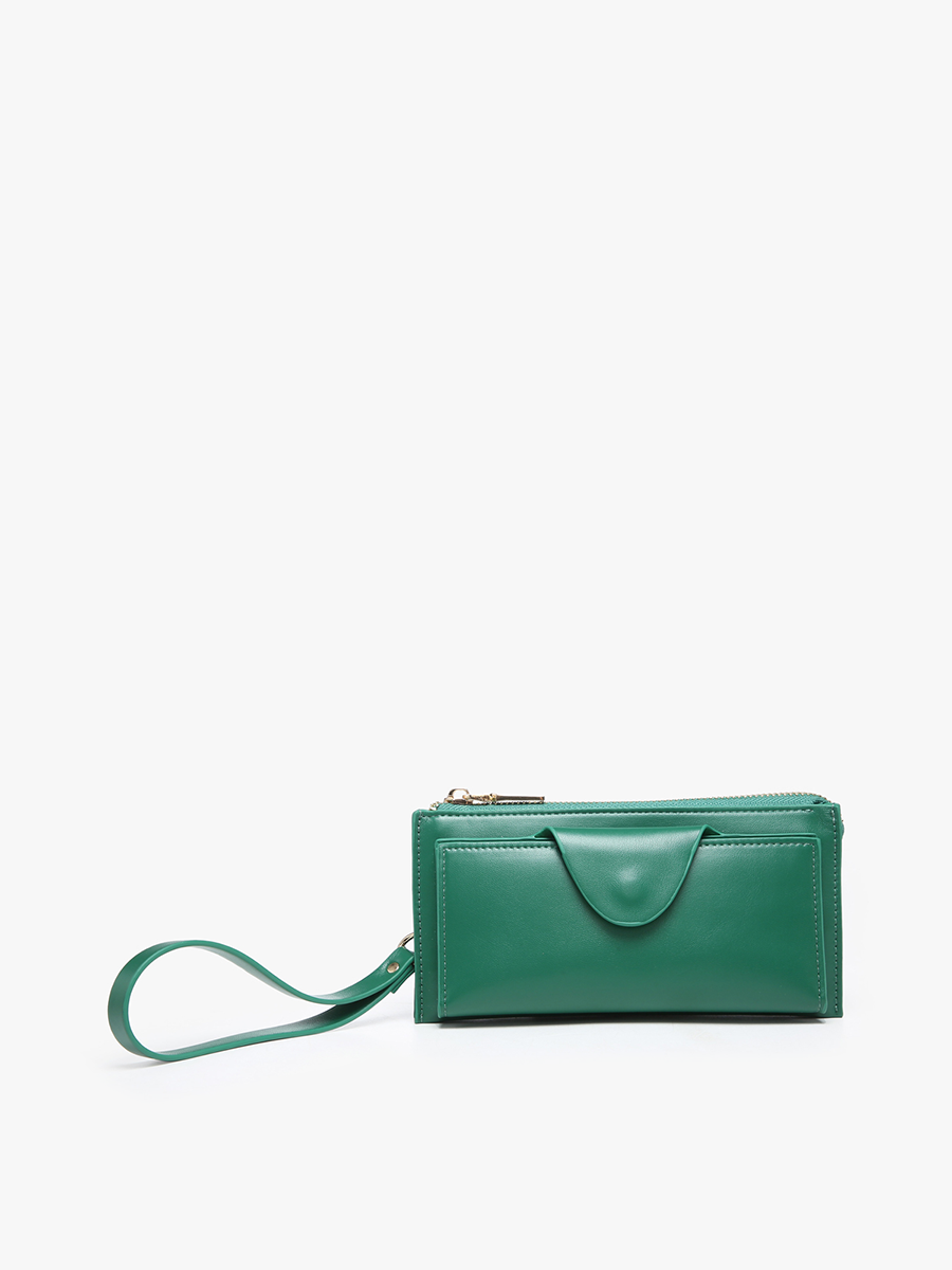 Kyla Vegan RFID Wallet Green - Jen & Co. vegan handbag