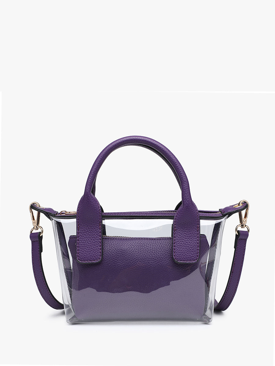 Amora Vegan Clear Crossbody Purple - Jen & Co. vegan handbag