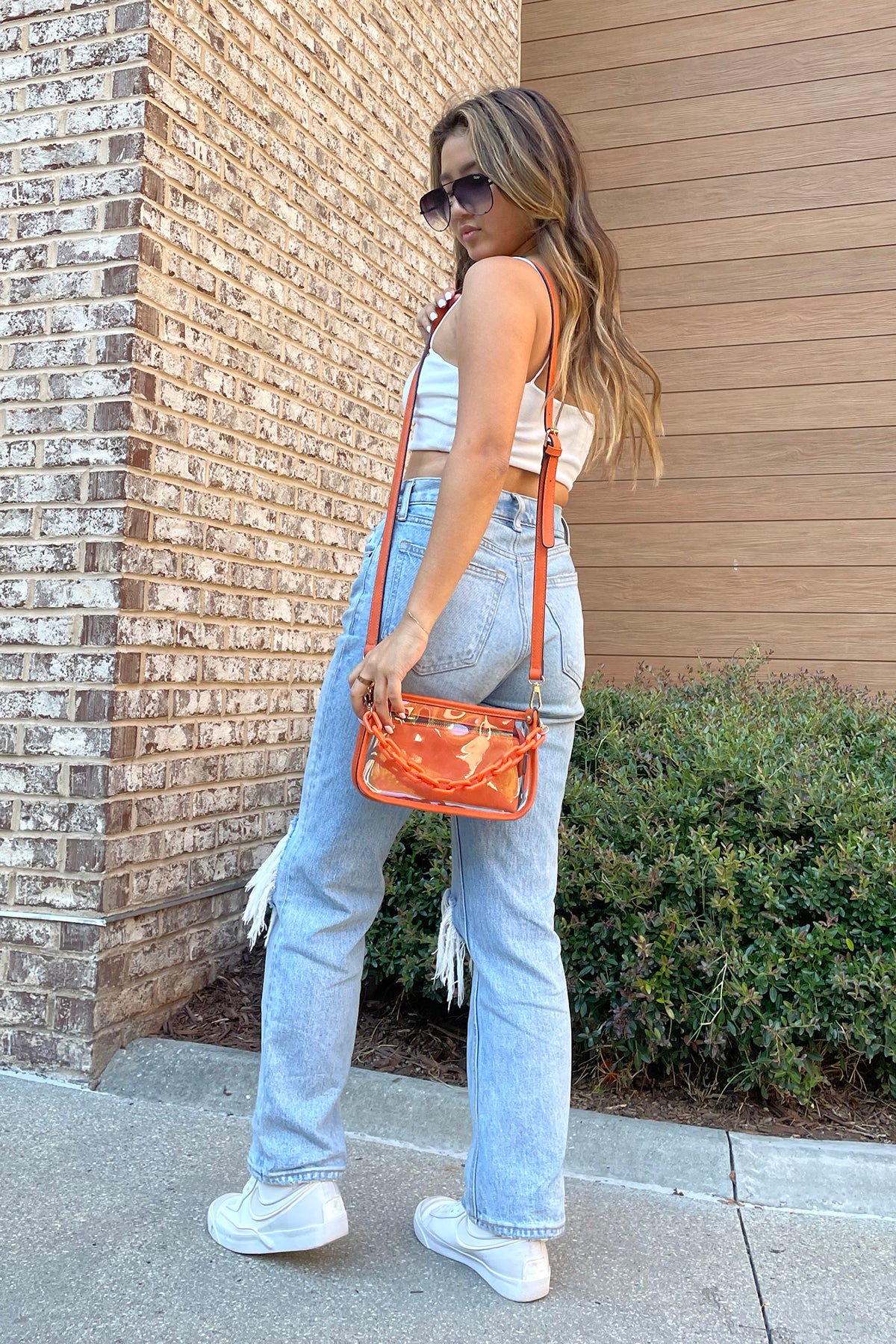 Jessica Vegan Clear Crossbody - Jen & Co. vegan handbag
