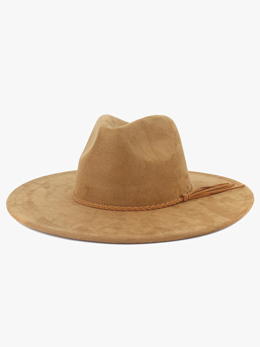 Atlas Braided Fedora Tan - Jen & Co. vegan handbag