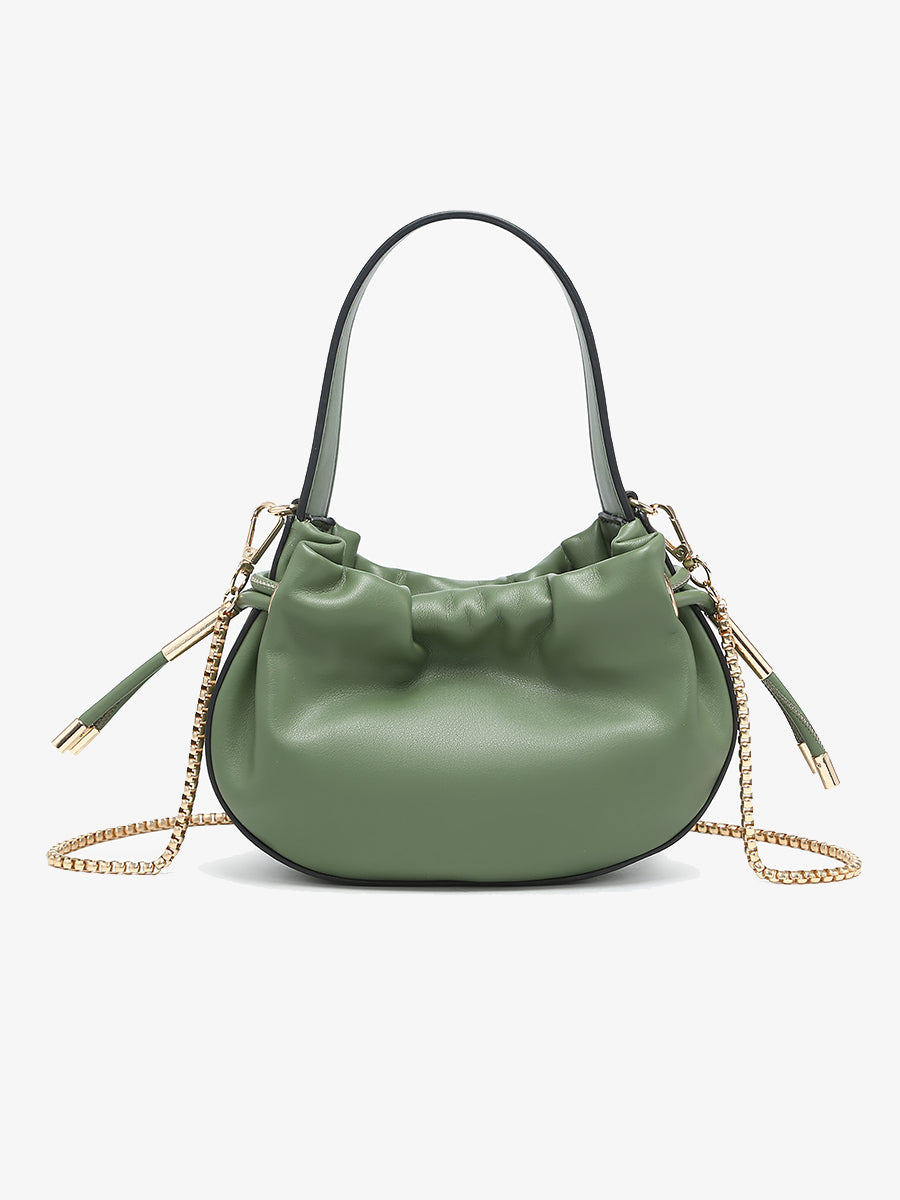 Thalia Vegan Ruched Bucket Bag