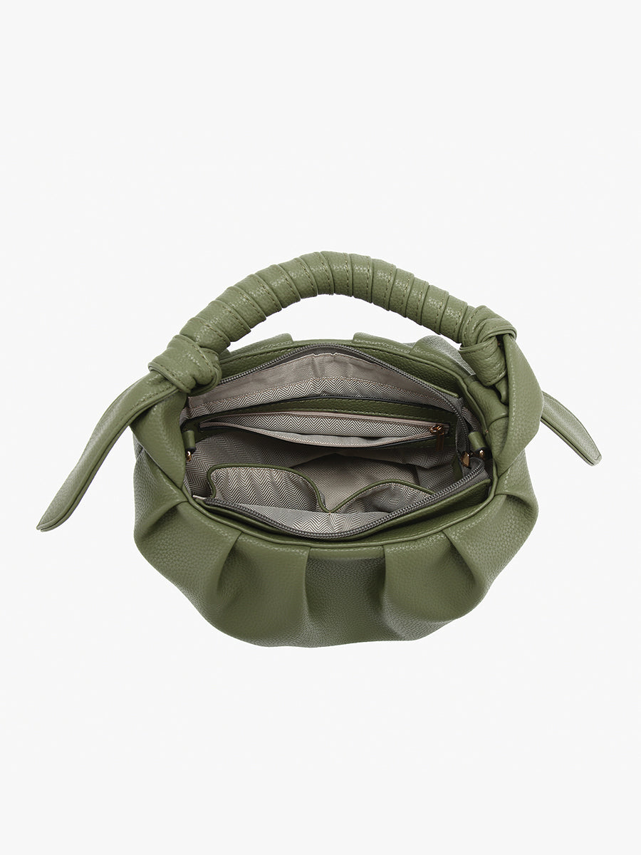 Lacey Vegan Pleated Bucket Bag - Jen & Co. vegan handbag