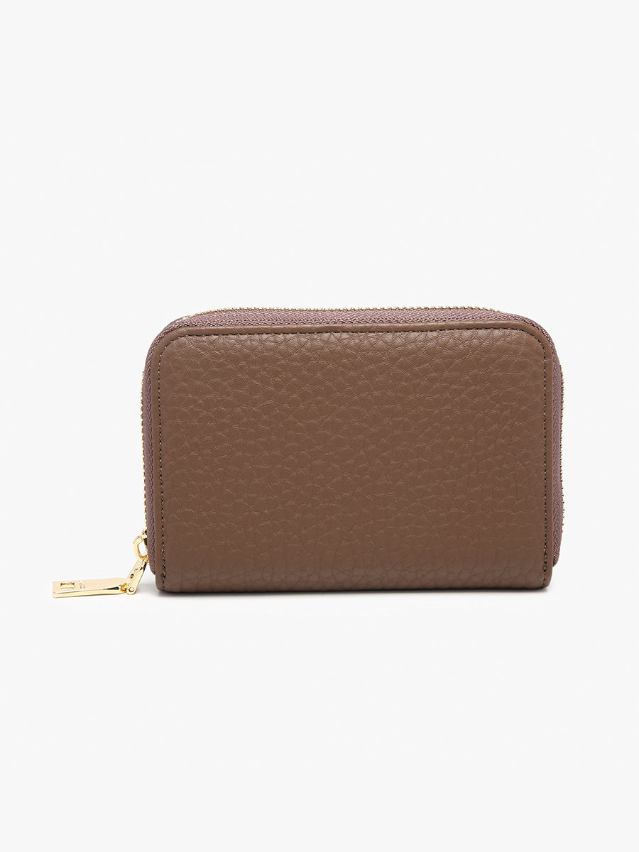 Alessia Vegan Zip-Around Wallet Chocolate - Jen & Co. vegan handbag
