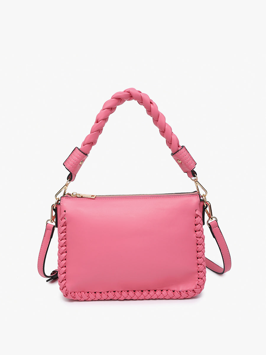 Judith Vegan Whipstitch Shoulder Bag Bubblegum - Jen & Co. vegan handbag
