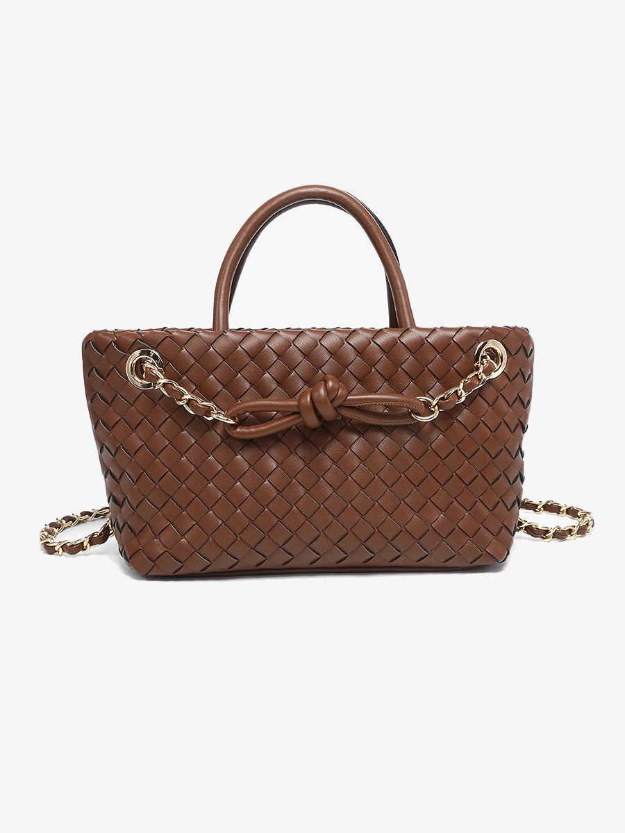 Fallon Vegan Satchel Chocolate - Jen & Co. vegan handbag