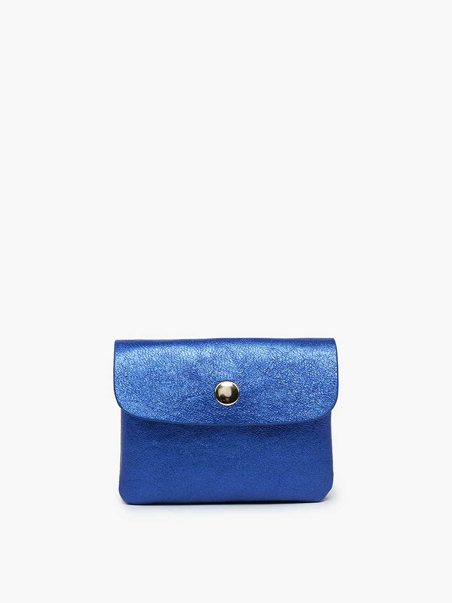 Ethel Vegan Mini Clutch Blue - Jen & Co. vegan handbag