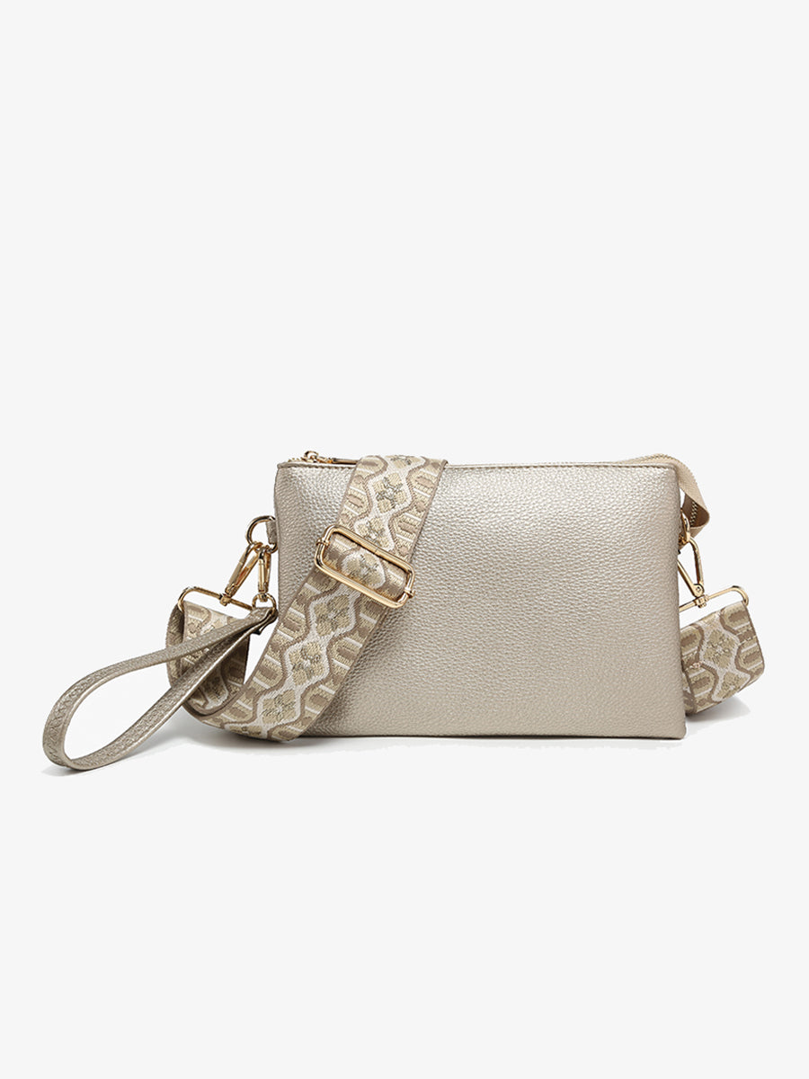 Izzy Vegan Crossbody Lt. Gold - Jen & Co. vegan handbag