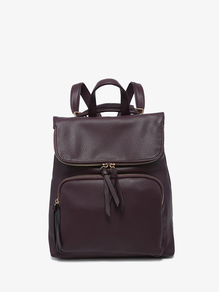 Everlee Vegan Backpack Sangria - Jen & Co. vegan handbag