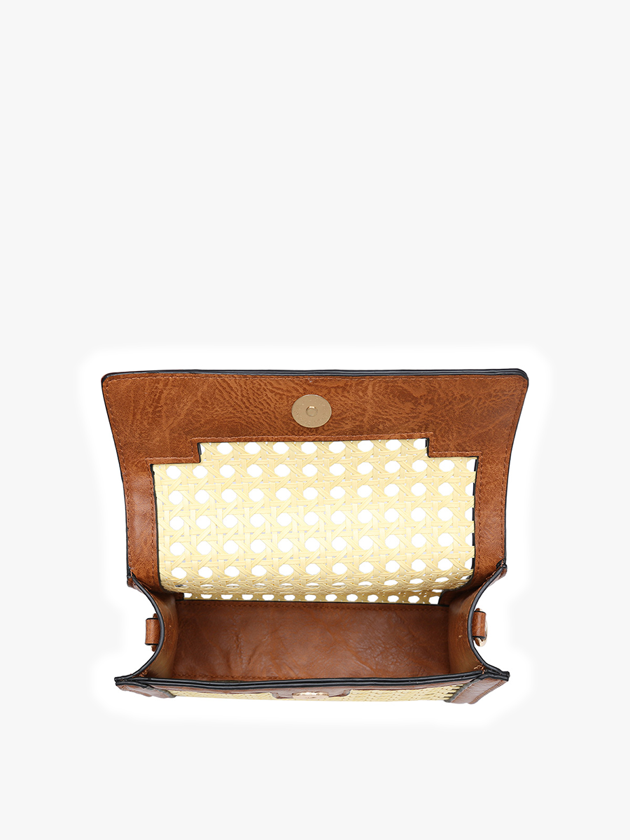 Etta Vegan Rattan Crossbody - Jen & Co. vegan handbag