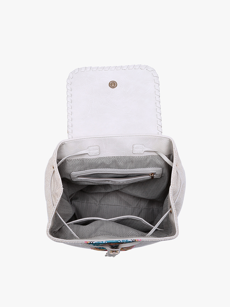Saffron Vegan Tribal Backpack - Jen & Co. vegan handbag