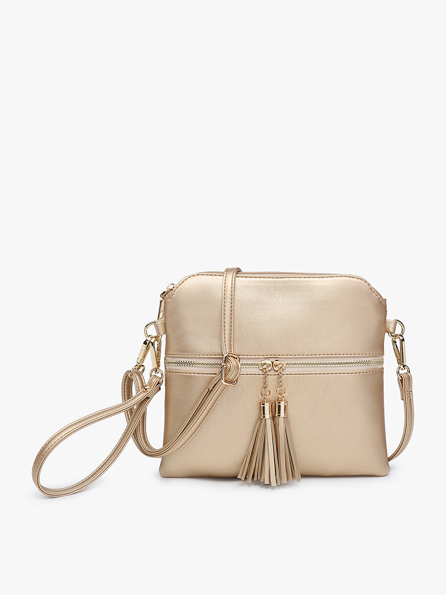 Tara Vegan Crossbody Gold - Jen & Co. vegan handbag