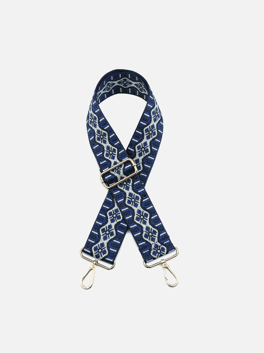 Wave Guitar Strap Navy - Jen & Co. vegan handbag