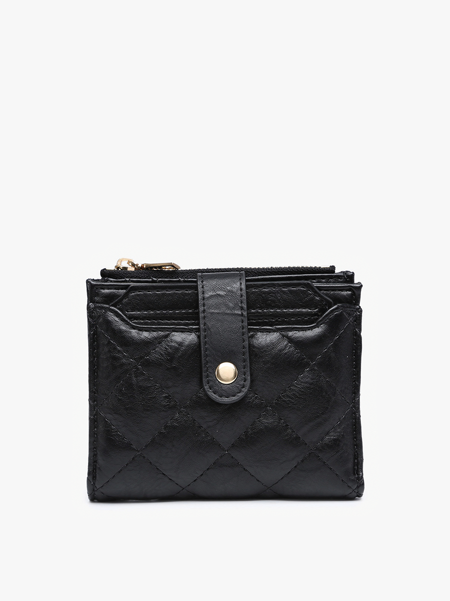 Melody Vegan Quilted Wallet Black - Jen & Co. vegan handbag