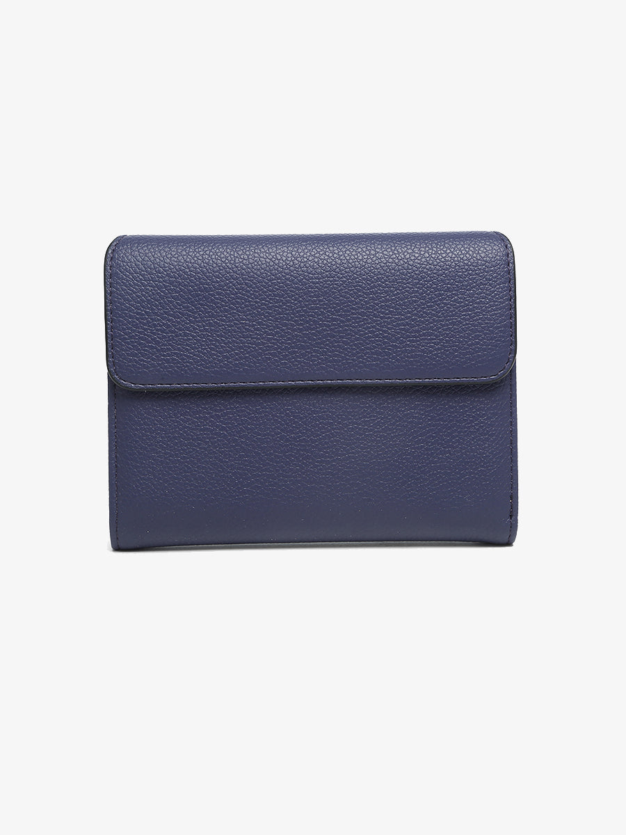 Alexandra Vegan Passport Wallet Navy - Jen & Co. vegan handbag