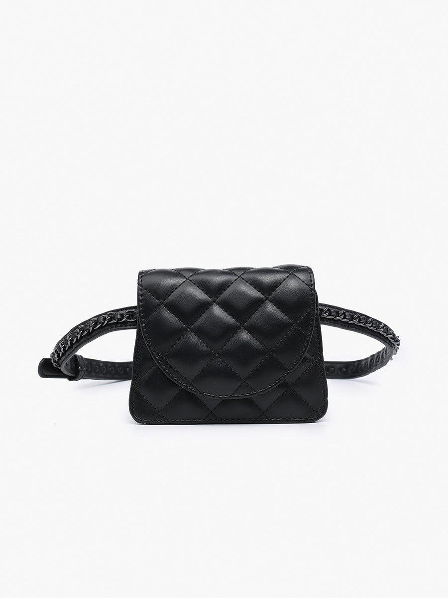 Annalee Quilted Mini Bag Black - Jen & Co. vegan handbag