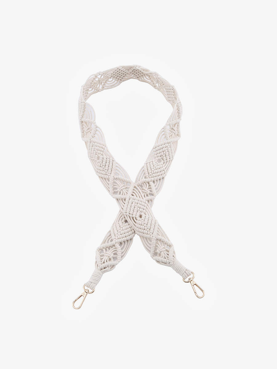 Macrame Strap Natural - Jen & Co. vegan handbag