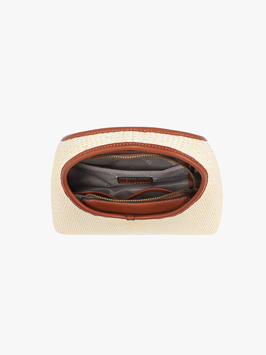Catalina Vegan Straw Satchel - Jen & Co. vegan handbag