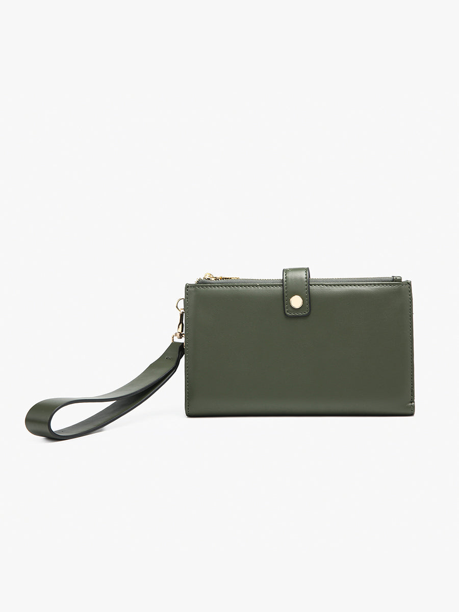 Lark Vegan Wallet/Wristlet Olive - Jen & Co. vegan handbag