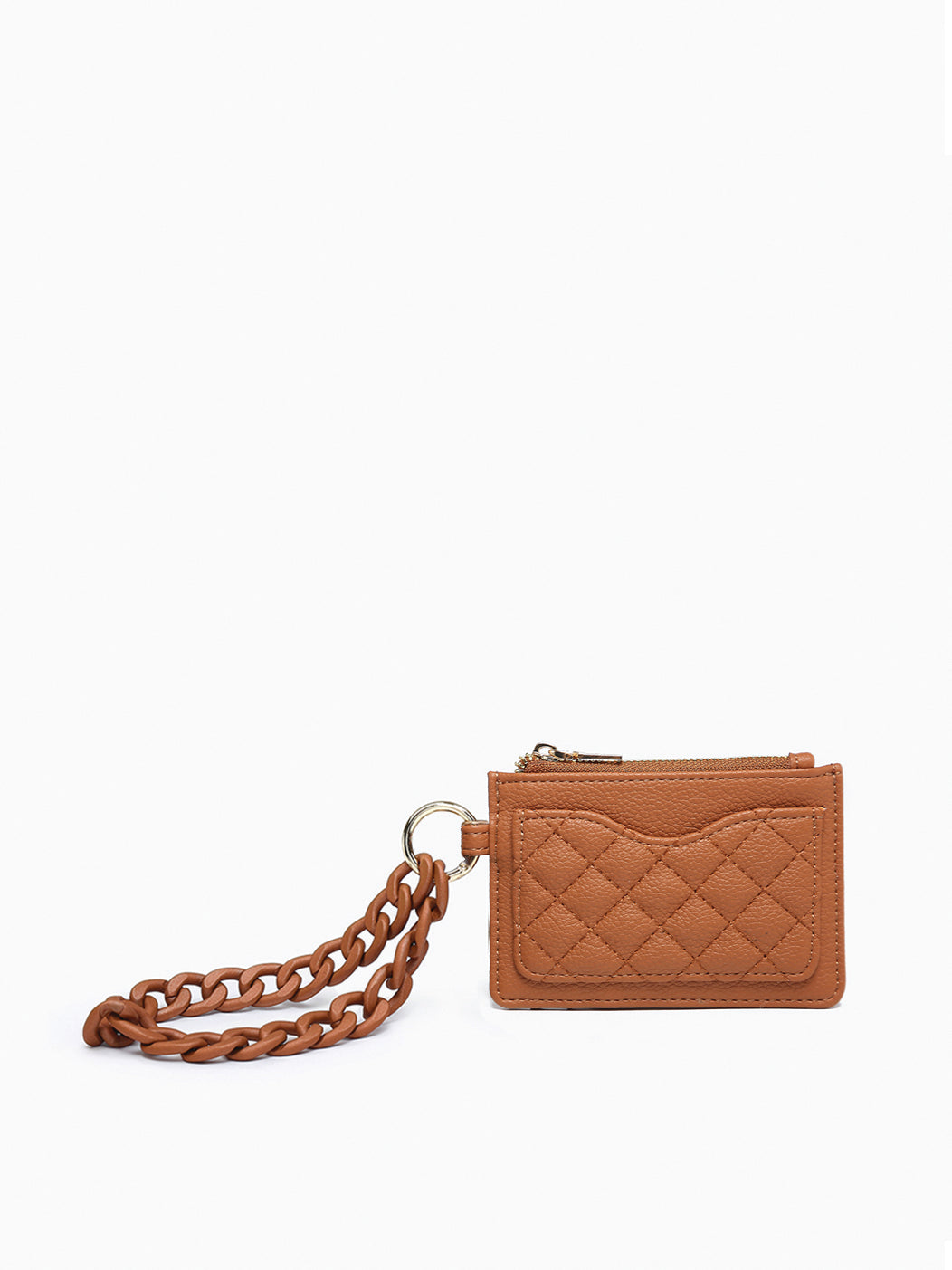 Rhodes Vegan RFID Quilted Bangle Brown - Jen & Co. vegan handbag