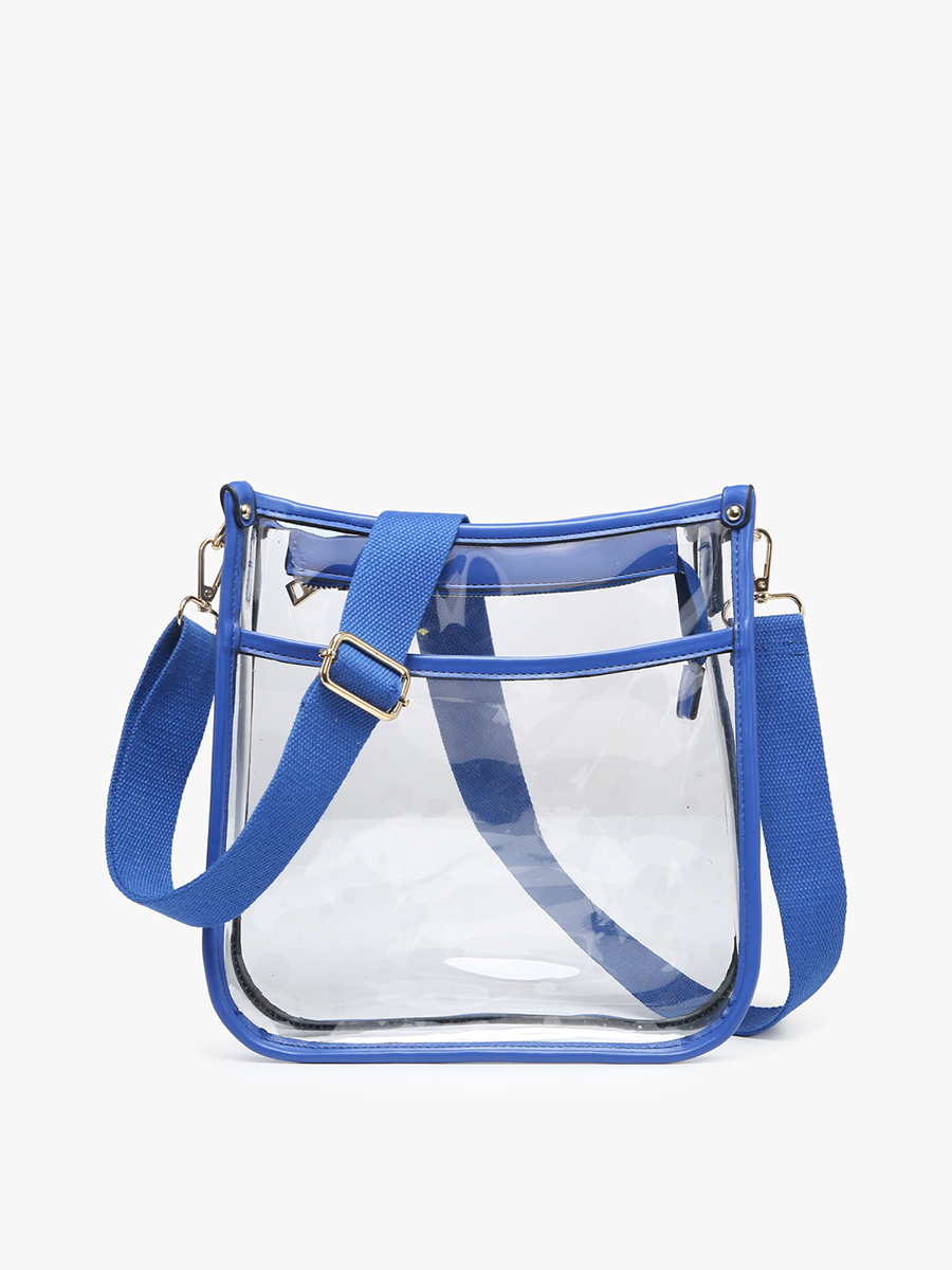 Posie Vegan Clear Crossbody Blue - Jen & Co. vegan handbag
