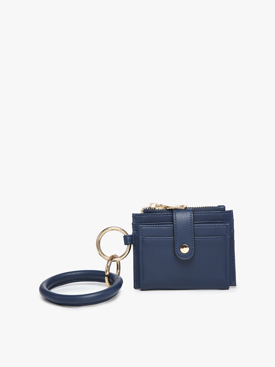 Sammie Vegan Wallet w/ Bangle Navy - Jen & Co. vegan handbag
