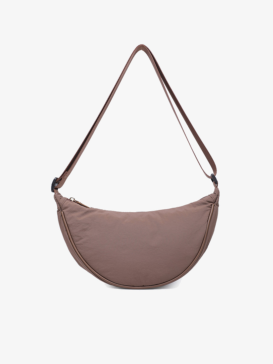 Mason Nylon Sling Bag Chocolate - Jen & Co. vegan handbag