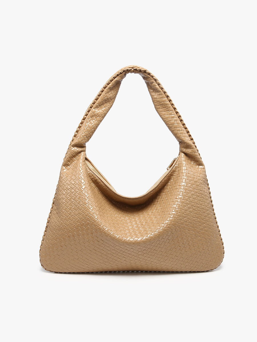 Kehlani Vegan Faux Woven Hobo - Jen & Co. vegan handbag