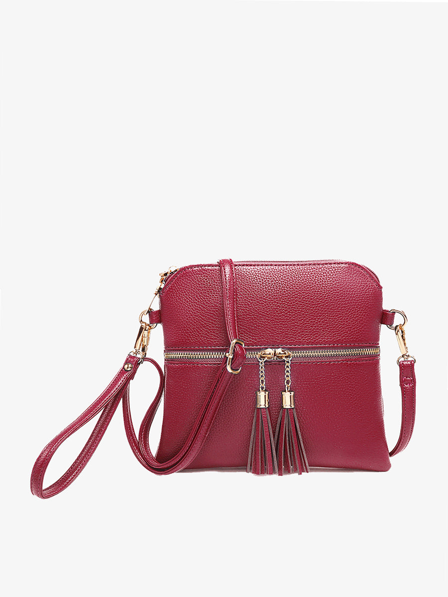 Tara Vegan Crossbody Dark Ruby - Jen & Co. vegan handbag