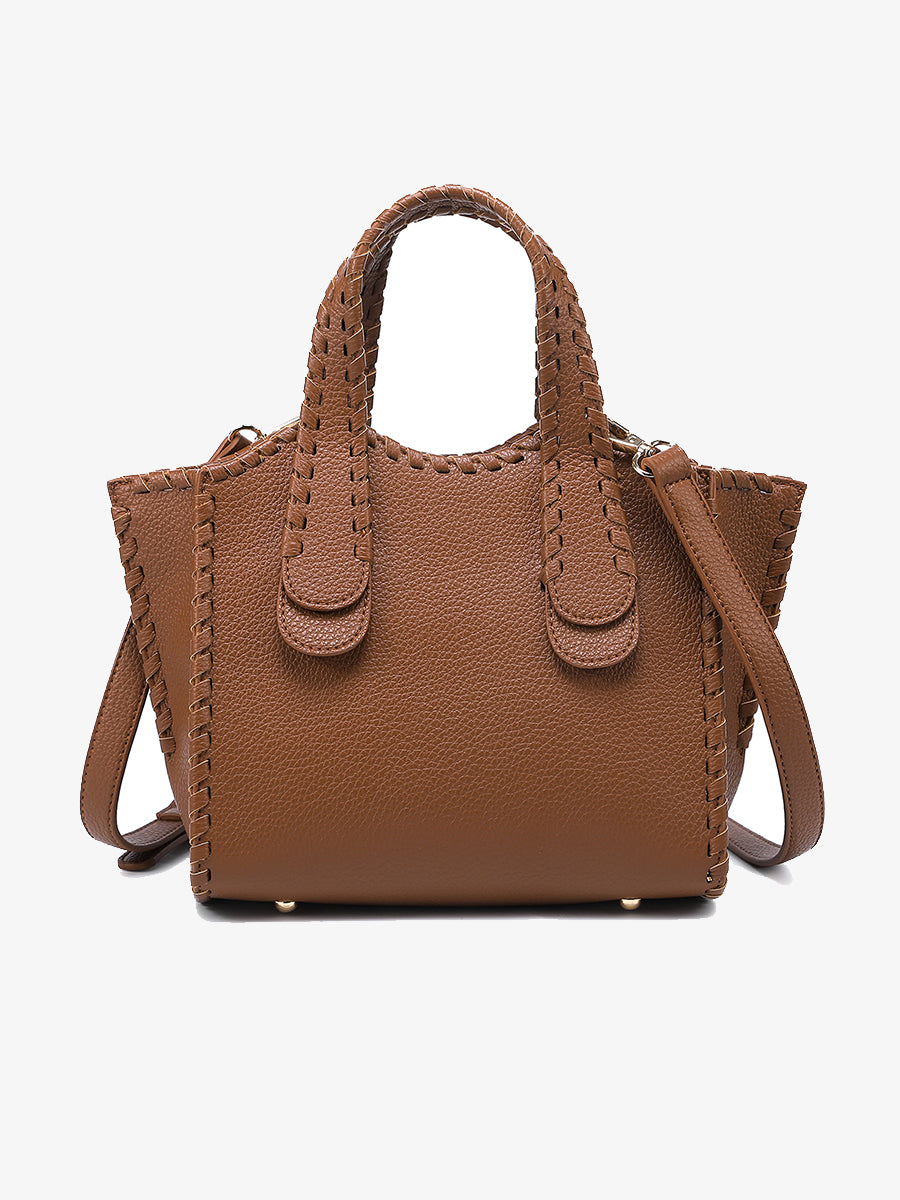 Marla Vegan Satchel Brown - Jen & Co. vegan handbag