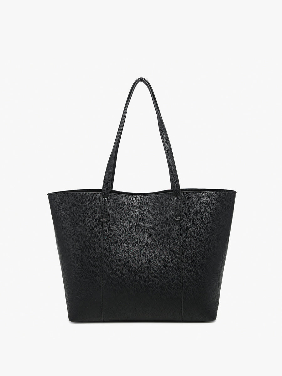 Millie Vegan Classic Tote Black - Jen & Co. vegan handbag