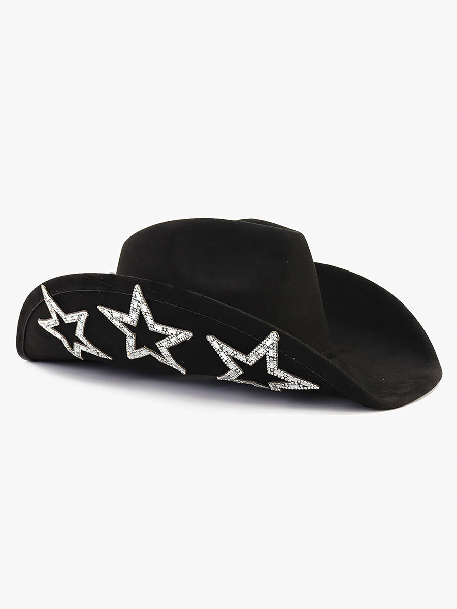 Tabitha Star Cowboy Hat Black - Jen & Co. vegan handbag