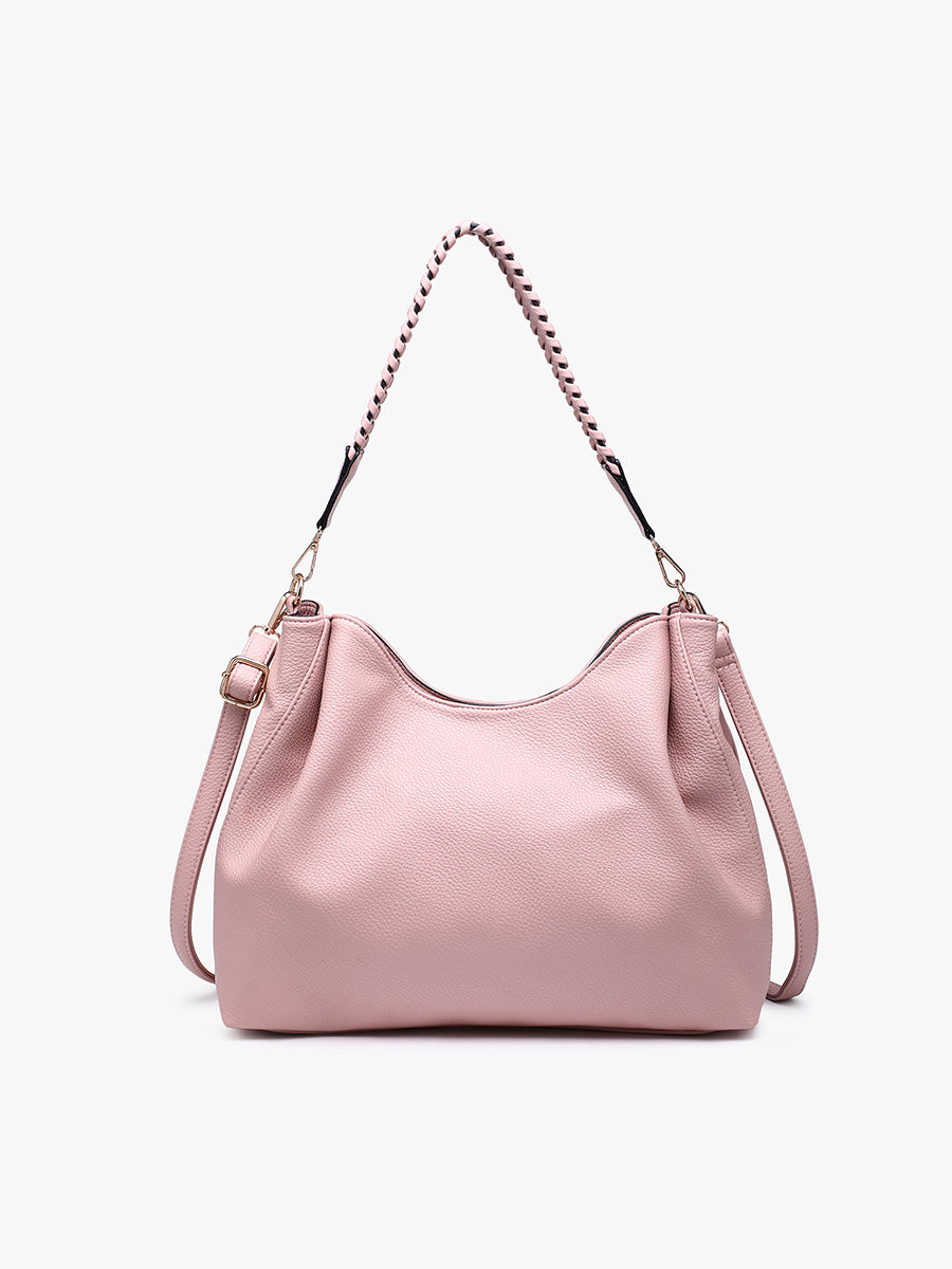Grace Vegan Whipstitch Tote Mauve - Jen & Co. vegan handbag