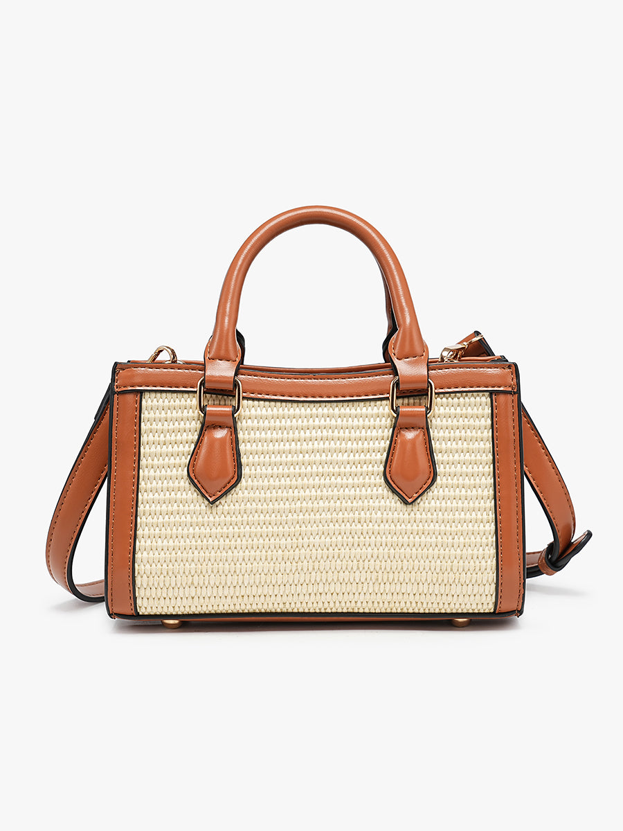 Harmony Vegan Straw Crossbody - Jen & Co. vegan handbag