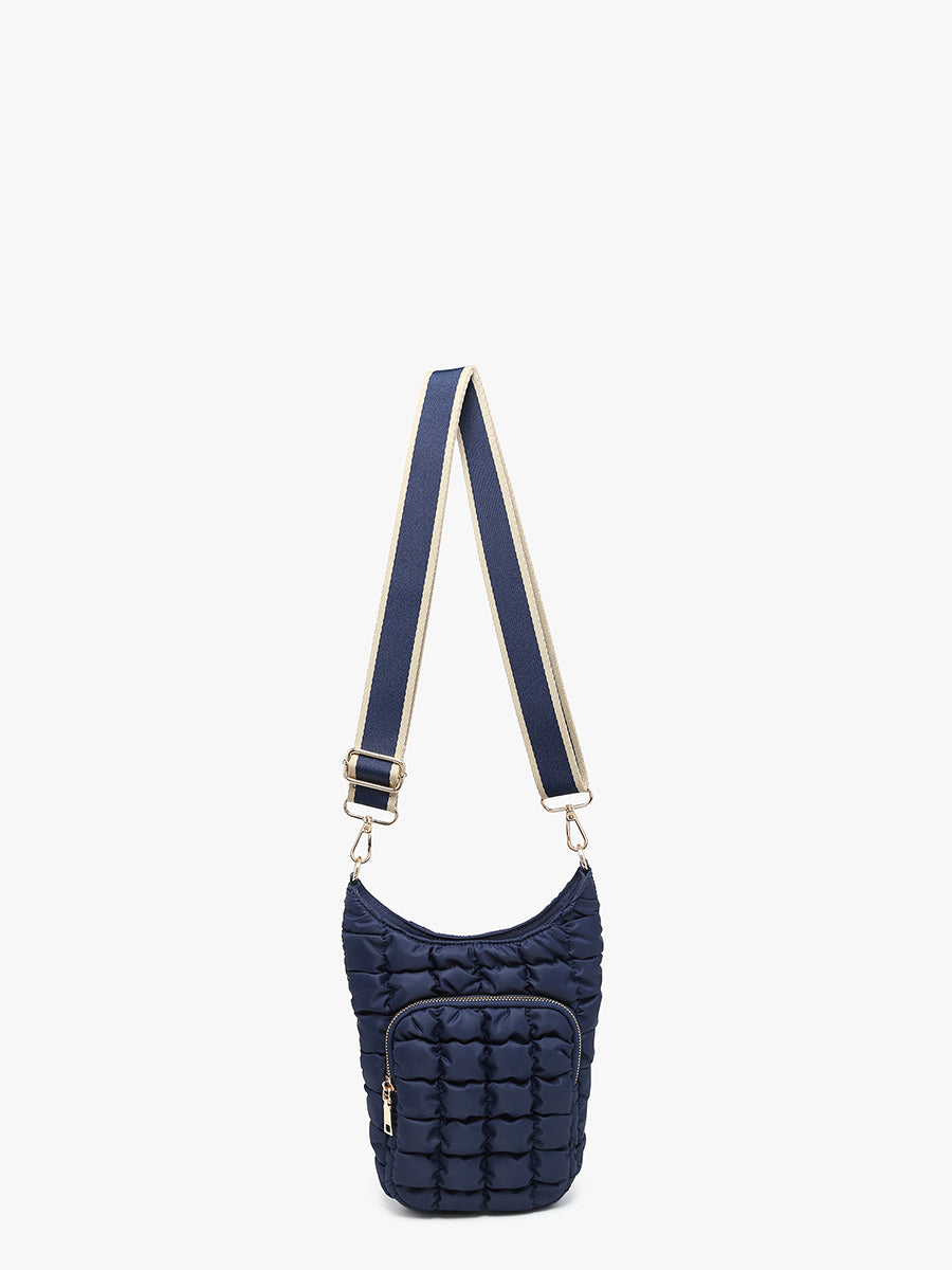 Dana Vegan Water Bottle Bag Navy - Jen & Co. vegan handbag
