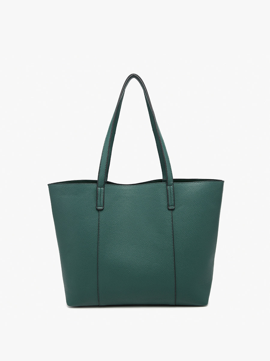 Millie Vegan Classic Tote Dark Green - Jen & Co. vegan handbag