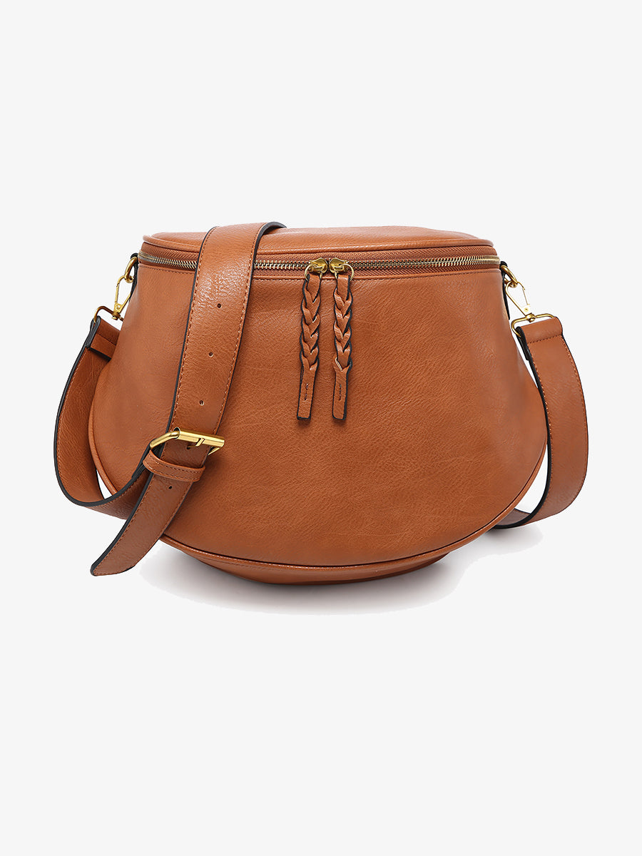 Megan Vegan Sling Bag Brown - Jen & Co. vegan handbag