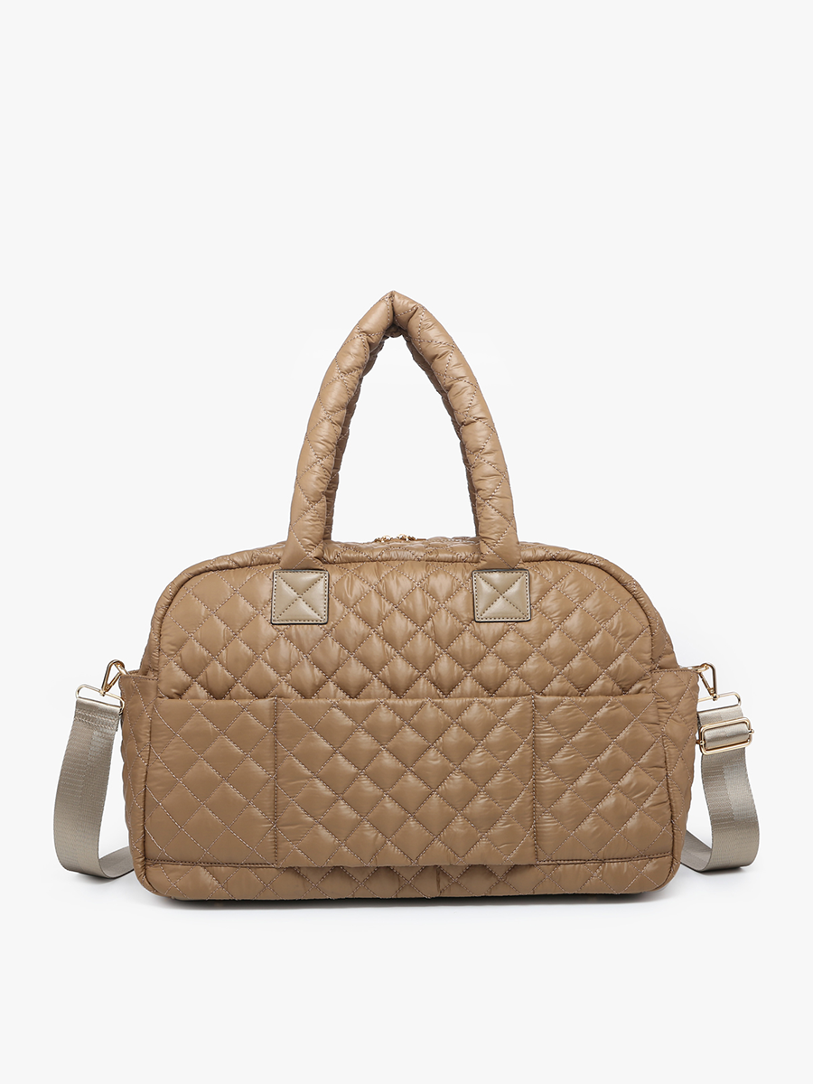 Mills Vegan Quilted Weekender - Jen & Co. vegan handbag