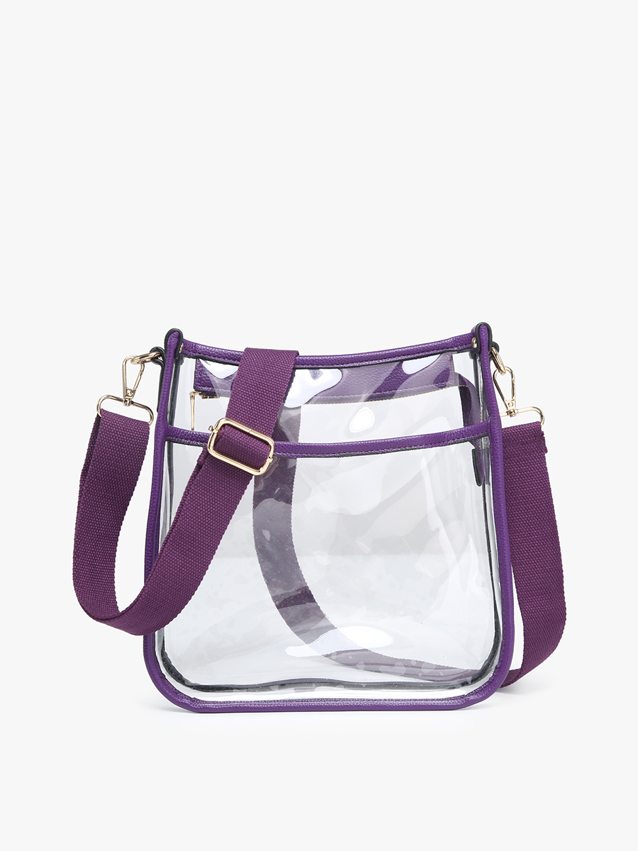 Posie Vegan Clear Crossbody Purple - Jen & Co. vegan handbag
