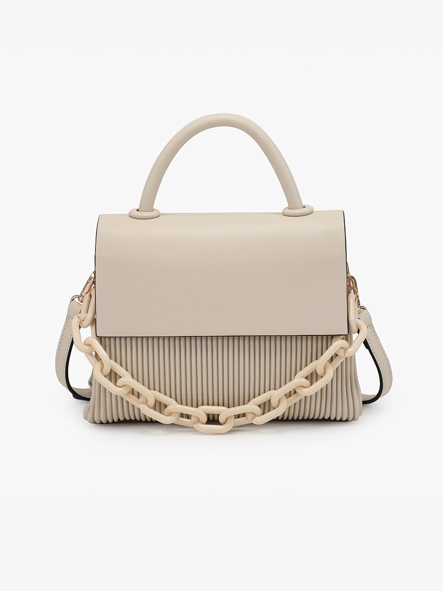 Anne Vegan Pleated Crossbody Off White - Jen & Co. vegan handbag