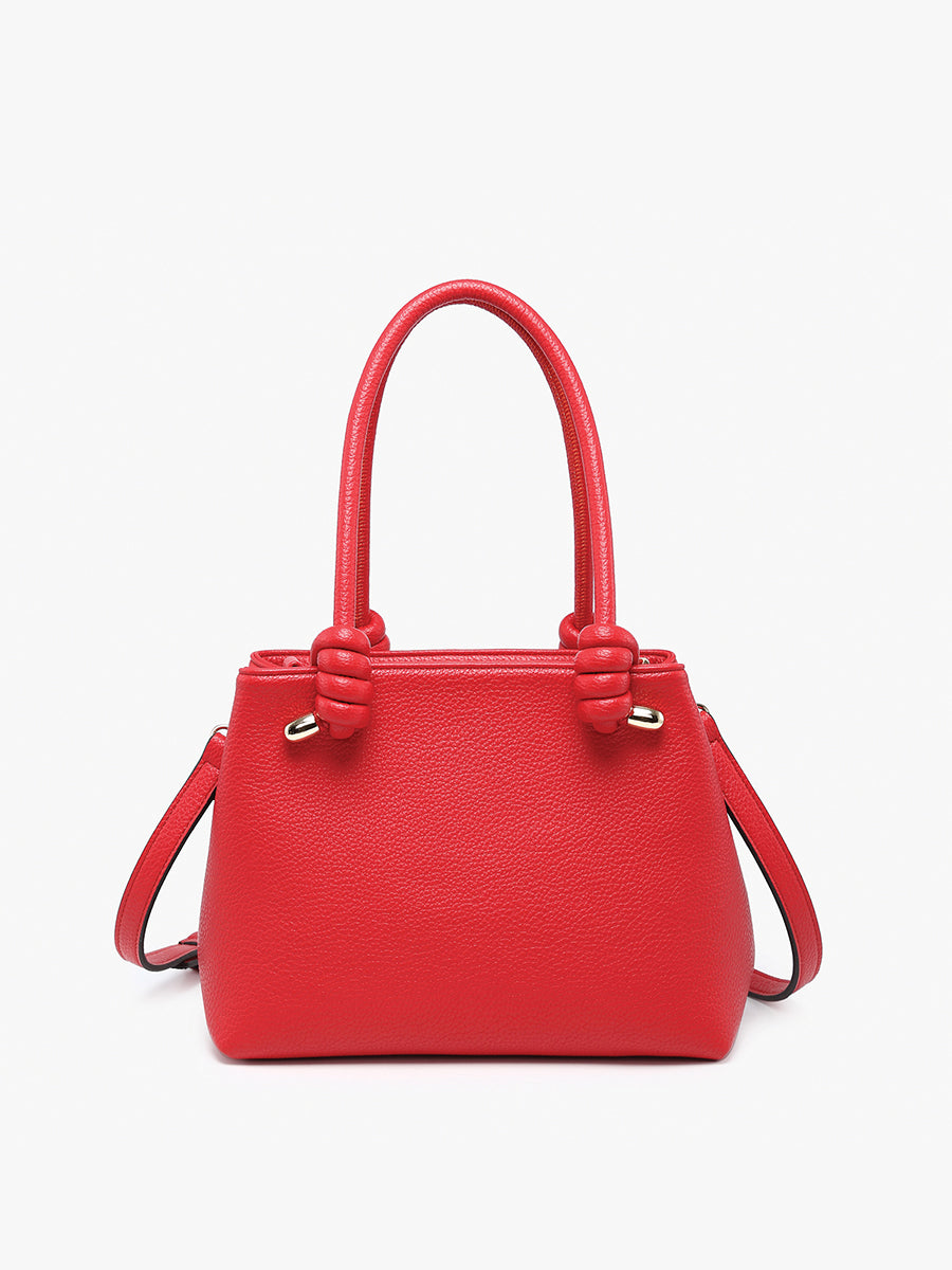 Blair Vegan Soft Satchel Cherry Red - Jen & Co. vegan handbag