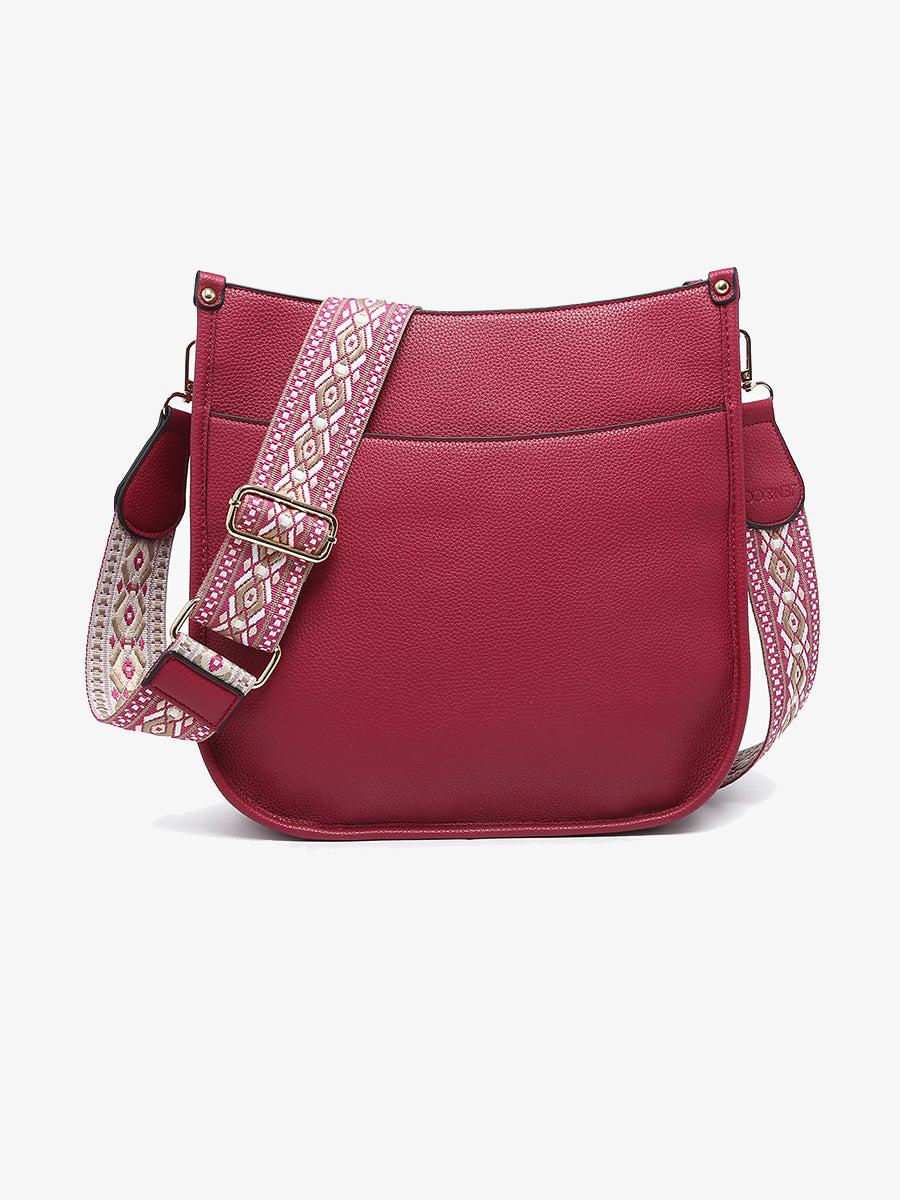 Chloe Vegan Crossbody Dark Ruby - Jen & Co. vegan handbag