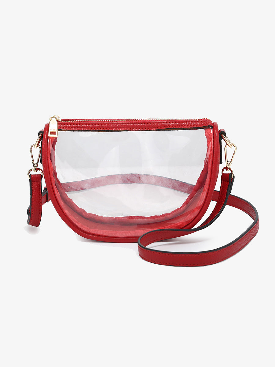 Peyton Clear Crossbody Red - Jen & Co. vegan handbag