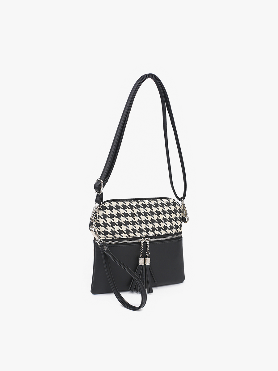 Tara Houndstooth Crossbody - Jen & Co. vegan handbag